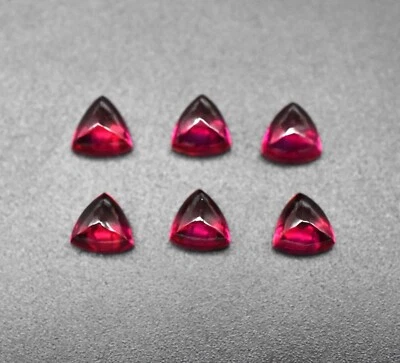 Lab Ruby Trillions Cabochons 3 mm To 12 mm Calibrated Loose Gemstone For Jewelry - Image 1 of 4