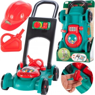 MalPlay Kinder Rasenmäher Spielzeug Knattergeräusch beim Fahren Rolle Spielen