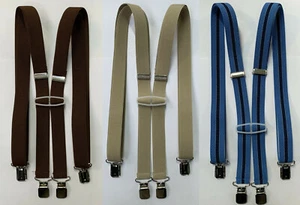 Pantalones tirantes forma de H estrecho 4 clips 2,5 cm para hombre mujer - Imagen 1 de 27