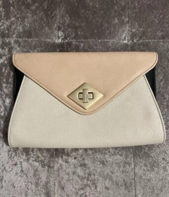 Dune London Faux Leather Clutch Multicolour Beige White Black (no strap) - Image 1 of 4