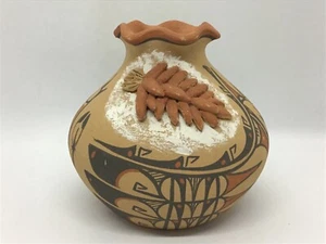 Lot# 1890. Jemez pottery with ruffled rim and signed by Artist - Picture 1 of 8