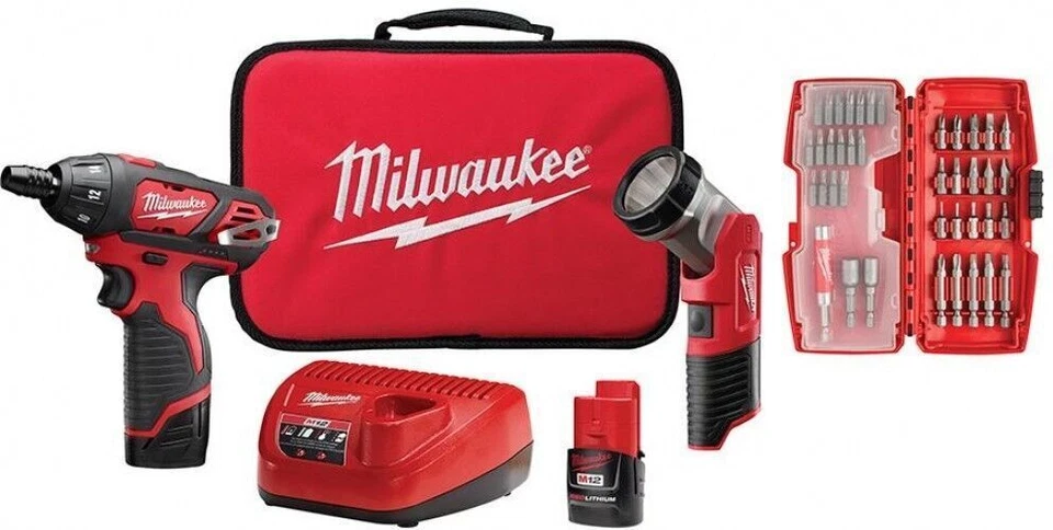 Milwaukee 2482-22 M12 12V Cordless Lithium-Ion 2-Tool Combo Kit