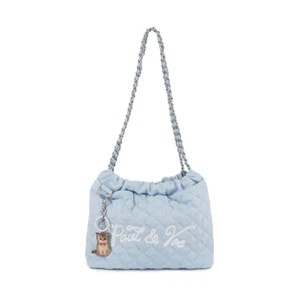 Paul & Joe Tote Bag LOGO QUILTING BLUE Japan NEW - Picture 1 of 5