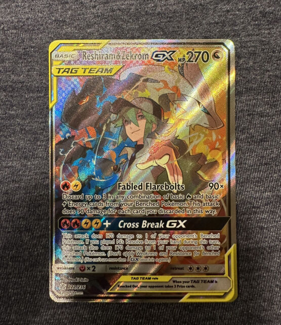 RESHIRAM & ZEKROM GX PSA 10 Cosmic Eclipse 222/236 Full