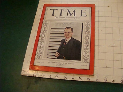original vintage TIME MAGAZINE: Under Secretary of the Treasury Jan 31, 1938 - Image 1 of 4