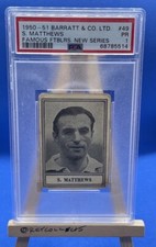 BARRATT & CO. LTD. FAMOUS FOOTBALLERS NEW SERIES S. MATTHEWS #49 - POP 1 PSA 1