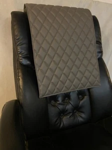 GRAY quilted recliner sofa chair love seat headrest arm rest leather damage pad - Picture 1 of 6