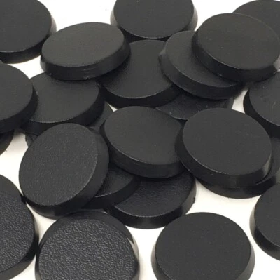 25mm Round Plastic Bases for Warhammer 40k, AoS, Miniatures (Choose Quantity)