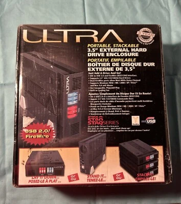 Ultra 3.5" Black USB 2.0 External Hard Drive External Enclosure Stackable New - Image 1 of 4