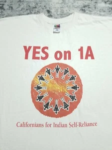 Vintage California Native American Indian T Shirt 2XL Self Reliance Yes on 1A - Picture 1 of 10