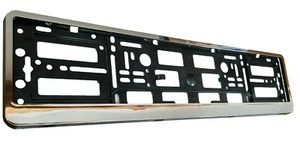 CHROME SILVER European Euro License Number Plate Holder Frame Car Style Euroclip - Picture 1 of 3