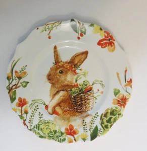 Pier 1 Spring Bunny Rabbit Ceramic Plate Easter Rabbit - Picture 1 of 11