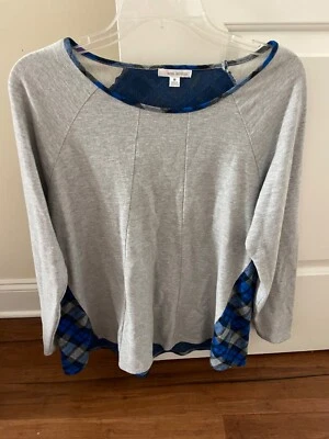 Camisa de manga larga Erin London gris para mujer talla M Foto 1 de 4