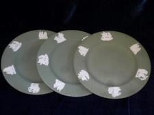 THREE OLIVE GREEN  WEDGWOOD 7" PLATES IN BEAUTIFUL CONDITION.