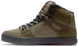DC Pure High Top WC WNT Olive Orange Mens Leather Hi Trainers - Picture 1 of 5