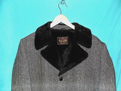 Excelente! DE COLECCIÓN ABRIGO BOTÁNICO ESPIGA, FORRO Y CUELLO PELUDO, EE. UU., Talla 42R, Talla L Foto 1 de 4