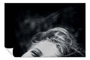 Póster artístico retrato ojos felicidad mujer blanco y negro arte de pared decoración del hogar - Imagen 1 de 4