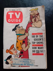 TV GUIDE FLINTSTONES 1961 Intact CONDITION LABEL Vintage July Cartoon Fred - Picture 1 of 7