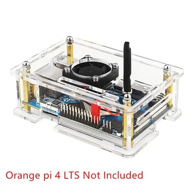 Acrylic Transparent Protective Case W/ Heat Cooling Fan Kit For Orange pi 4 LTS - Image 1 of 4