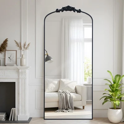 Filigree Floor Mirror 71"x30" Full Length Freestanding with Vintage Ornate Ca... - Image 1 of 4