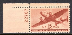 United States Scott #C 28 VF Unused 1941 15 Cent Plane Plate Single #22767 - Picture 1 of 1