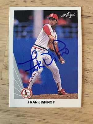 Frank DiPino Signed 1990 Leaf #103 St. Louis Cardinals Autograph Auto - Image 1 of 2