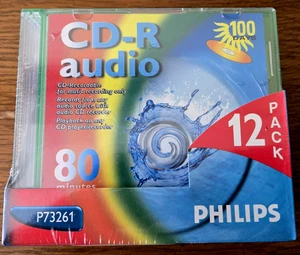Philips CD-R Audio 80 Minuten 12er Pack Rohling Beschreibbar Altbestand VERSIEGELT P73261 - Bild 1 von 10