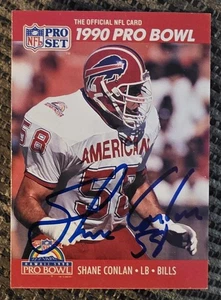 🏈🟡1990 Pro-Set Pro-Bowl Autographed Shane Conlan Football Card #337 - Afbeelding 1 van 2