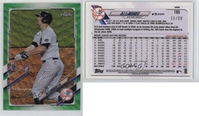 2021 Topps Chrome Green Wave Refractor /99 DJ LeMahieu #105 - Image 1 of 2