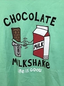 Life Is Good Kids Medium Crusher T-shirt 100% Cotton Long Sleeve Choc Milk Shake - Picture 1 of 6