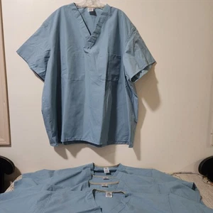 Lote 5 Blusa Médica Medline Angelstat Unisex Reversible Cuello en V Talla 3XL Azul Verdoso - Imagen 1 de 5