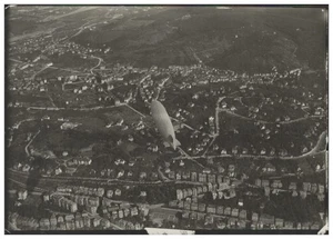 ZZ-2068/ Zeppelin über Stuttgart Foto Luftbild   18 x 13 cm 1934 selten! - Bild 1 von 2