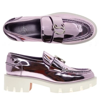 Christian Louboutin Mujer’s CL Mocasín Violeta Charol Talla 37 EE. UU. Nuevo Foto 1 de 4