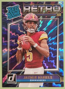 2024 Panini Donruss Rated Rookie Retro Blue Shock JAYDEN DANIELS #11 RC - Bild 1 von 2