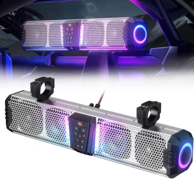 Barra de sonido KEMIMOTO Midnight S60 26" RGB UTV para carro de golf marina barra antivuelco de 1"-2" Foto 1 de 4