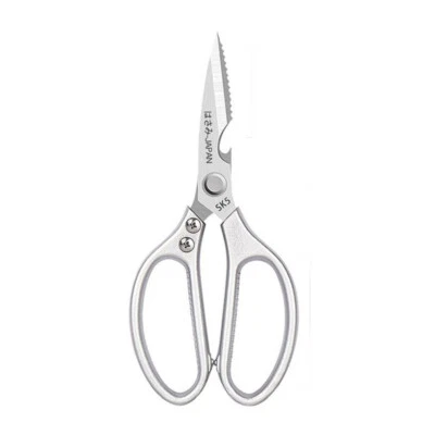 Kitchen Scissors Shears Heavy Duty Stainless Steel Fish Chicken Bone Beer Opener Silver - Image 1 of 4