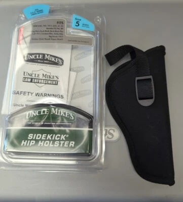 Mikes Sidekick Hip Holster Size 5 RH Black Colt S&W SiG 1911 5"  - Image 1 of 4