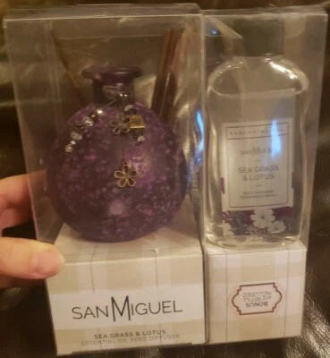San Miguel Purple Reed Diffuser Set - Sea Grass and Lotus  - Image 1 of 2
