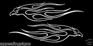 Vinyl Flames Decals Car Truck Golf Cart Graphics Tribal Bird # 5 + Colors USA - Picture 1 of 19