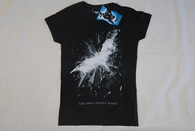 BATMAN THE DARK KNIGHT RISES SHATTERED BAT LOGO LADIES SKINNY T SHIRT OFFICIAL - Image 1 of 4