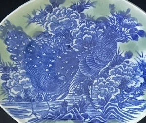 RARE Antique Japanese Imari Nabeshima Blue & Celadon Oval Platter - Picture 1 of 3