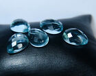 Blue Topaz Glass Stone Gemstone Pear Faceted Beads 41Cts 5Pcs Set CS-0041