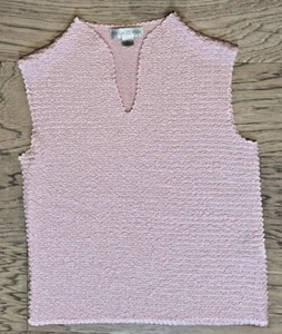 VG+ Pink Ruched Casual Corner Sleeveless Tank Womens Top Large L V Neck - Picture 1 of 4