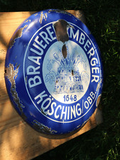 Brauerei Amberger K&ouml;sching in Oberbayern Emailschild rund