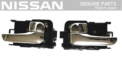 NISSAN GENUINE BNR34 GTR Skyline Chrome Inner Door Handle Pull Knob Set - Image 1 of 2