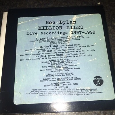 BOB DYLAN Million Miles (Live Recordings 1997-1999) RARE EP CD - Imagem 1 de 2