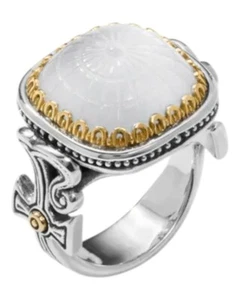 Konstantino Dome Silver 18k Gold MOP Doublet Ring DKJ971-313 S7 MSRP $950 - Picture 1 of 4