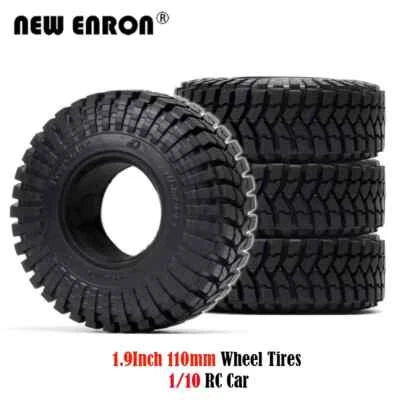 110mm 1.9inch Wheels Rock Rubber Tires W/Foam for RC 1/10 Climbing Crawler Car - Image 1 of 4