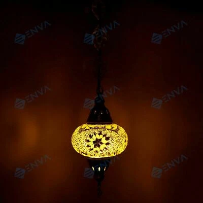 Lustre suspension plafonnier mosaïque Turque marocain luminaire lampe-ampoul - Photo 1/4
