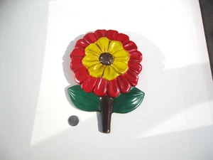 Jamar-Mallory Chalkware Wall Art Hand Painted Flower - Picture 1 of 4